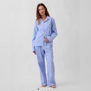 Gapbody XS Women’s Poplin Blue and White Striped Drawstring Pajama Pants